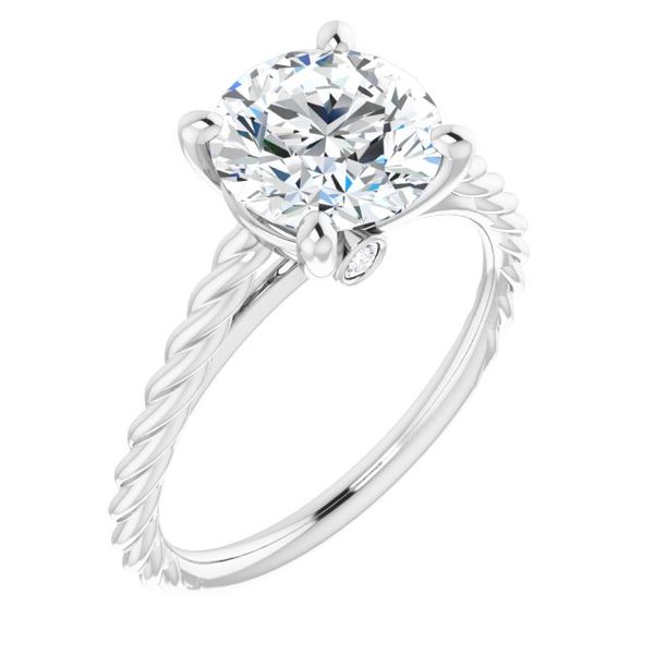 Solitaire Engagement Ring with Accent Michael Szwed Jewelers Longmeadow, MA
