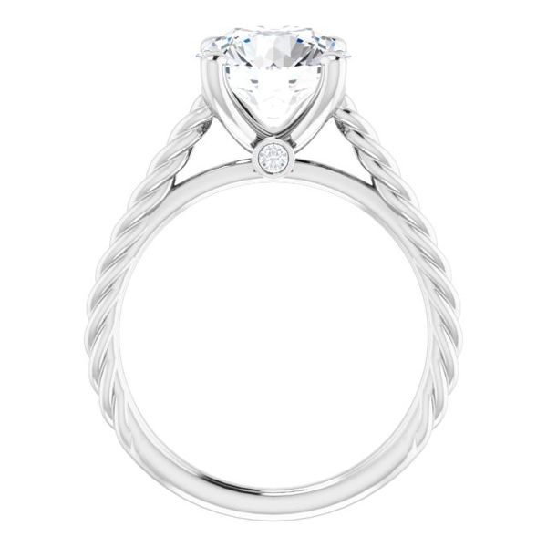 Solitaire Engagement Ring with Accent Image 2 Michael Szwed Jewelers Longmeadow, MA