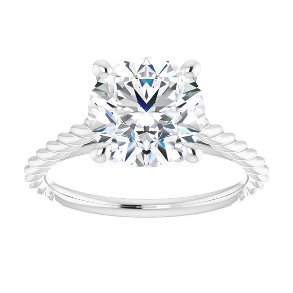 Solitaire Engagement Ring with Accent Image 3 Michael Szwed Jewelers Longmeadow, MA