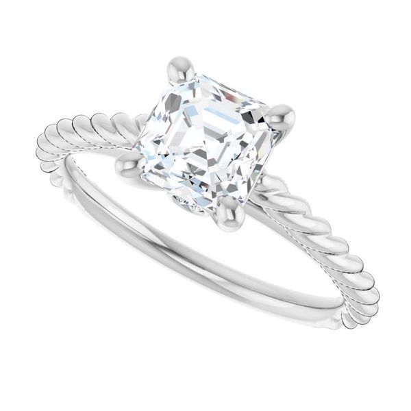 Solitaire Engagement Ring with Accent Image 5 Mesa Jewelers Grand Junction, CO