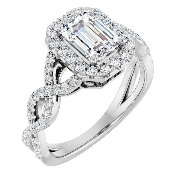 Infinity Style Pear Moissanite Halo Diamond Wedding Ring Set 14K Gold-  (white/I-J/NA/I1-I2) – Glitz Design