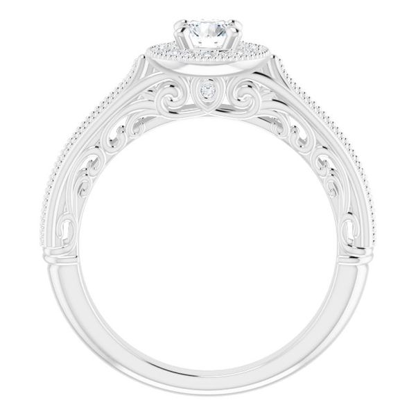 Vintage-Inspired Halo-Style Engagement Ring Image 2 Michael Szwed Jewelers Longmeadow, MA
