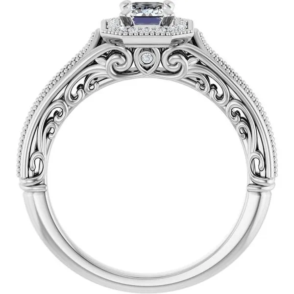 Halo-Style Vintage-Inspired Engagement Ring
