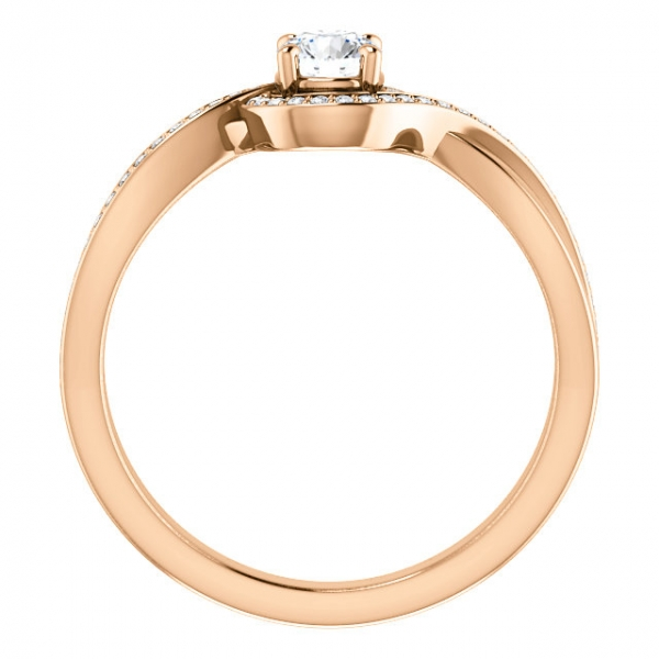 7/8ctw Oval Natural Champagne Diamond and Diamond Rose Gold Engagement Ring  | Blush Collection
