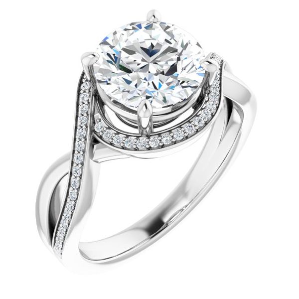 Bypass Halo-Style Engagement Ring Goldstein's Jewelers Mobile, AL