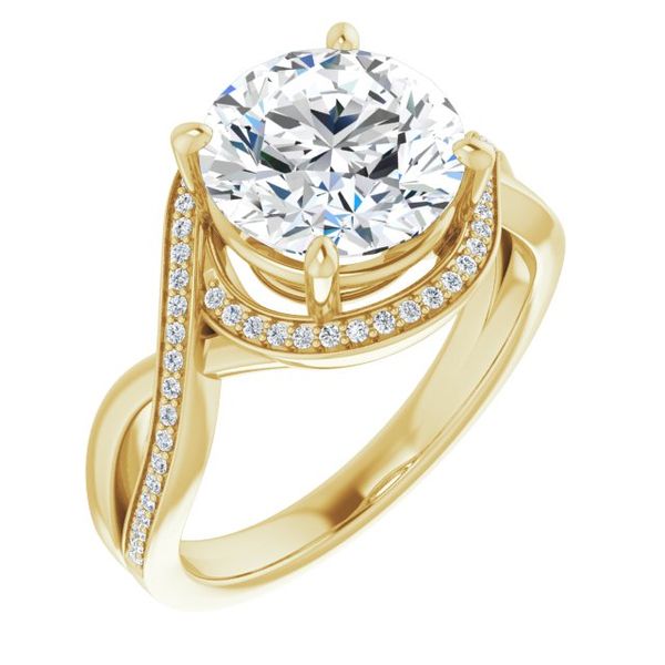 Bypass Halo-Style Engagement Ring Goldstein's Jewelers Mobile, AL