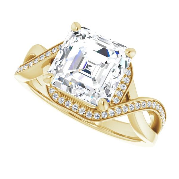 Bypass Halo-Style Engagement Ring Image 5 Goldstein's Jewelers Mobile, AL