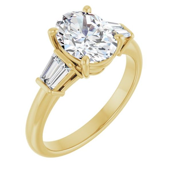 Baguette Accented Engagement Ring Jambs Jewelry Raymond, NH