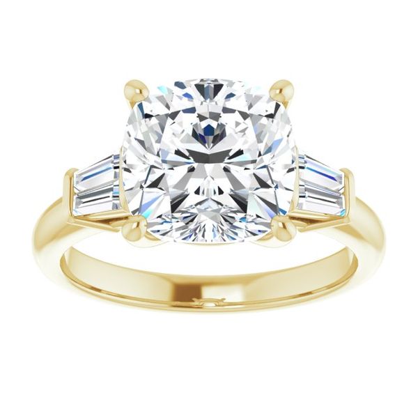 Baguette Accented Engagement Ring Image 3 Oak Valley Jewelers Oakdale, CA