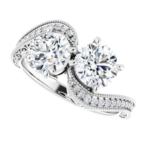 Two-Stone Engagement Ring Image 5 Peran & Scannell Jewelers Houston, TX
