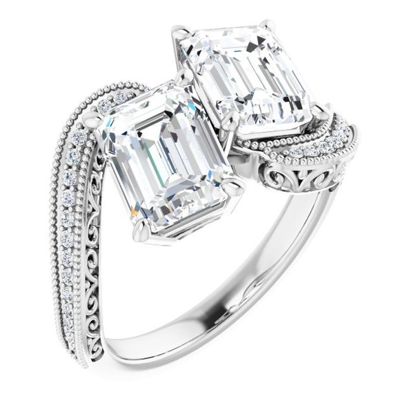 Two-Stone Engagement Ring Peran & Scannell Jewelers Houston, TX