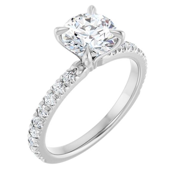 French-Set Engagement Ring Peran & Scannell Jewelers Houston, TX