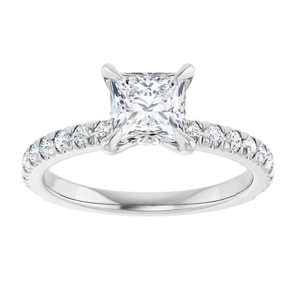 French-Set Engagement Ring Image 3 Peran & Scannell Jewelers Houston, TX