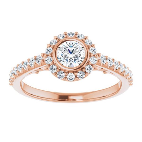 Bezel-Set Halo-Style Engagement Ring Image 3 Reiniger Jewelers Swansea, IL
