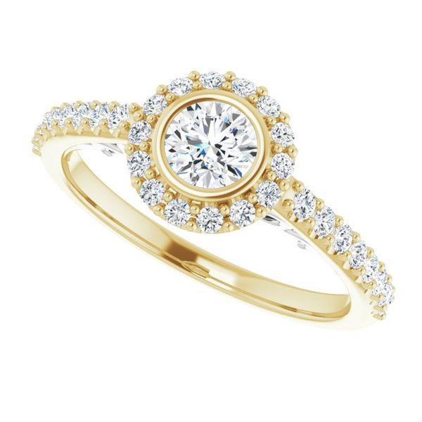 Bezel-Set Halo-Style Engagement Ring Image 5 Minor Jewelry Inc. Nashville, TN