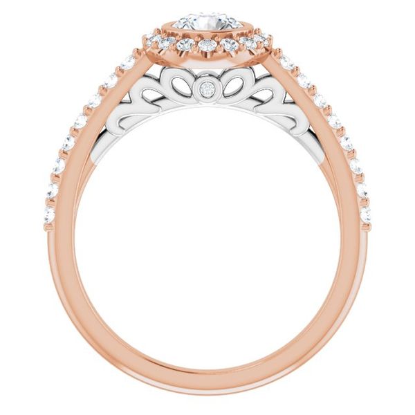 Bezel-Set Halo-Style Engagement Ring Image 2 Robison Jewelry Co. Fernandina Beach, FL