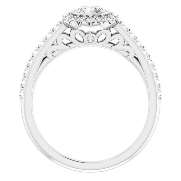 Bezel-Set Halo-Style Engagement Ring Image 2 Robison Jewelry Co. Fernandina Beach, FL
