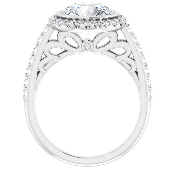 Bezel-Set Halo-Style Engagement Ring Image 2 Monarch Jewelry Winter Park, FL