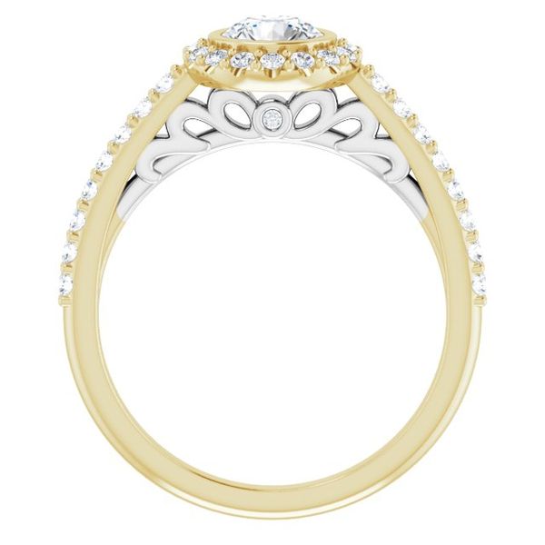 Bezel-Set Halo-Style Engagement Ring Image 2 Stuart Benjamin & Co. Jewelry Designs San Diego, CA