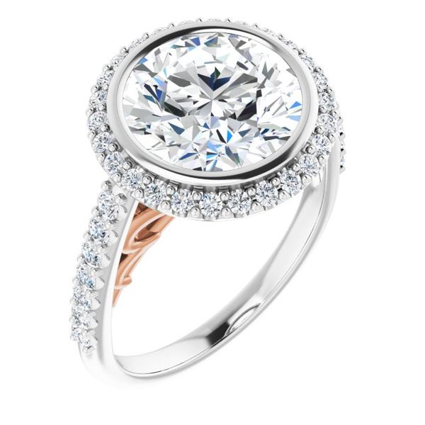 Bezel-Set Halo-Style Engagement Ring Stuart Benjamin & Co. Jewelry Designs San Diego, CA