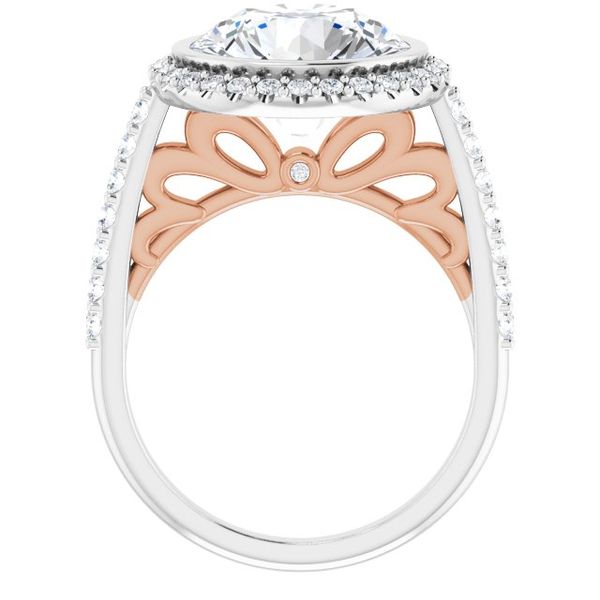 Bezel-Set Halo-Style Engagement Ring Image 2 Leitzel's Jewelry Myerstown, PA