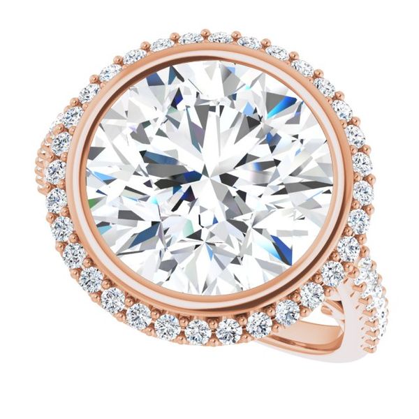 Bezel-Set Halo-Style Engagement Ring Image 5 Leitzel's Jewelry Myerstown, PA