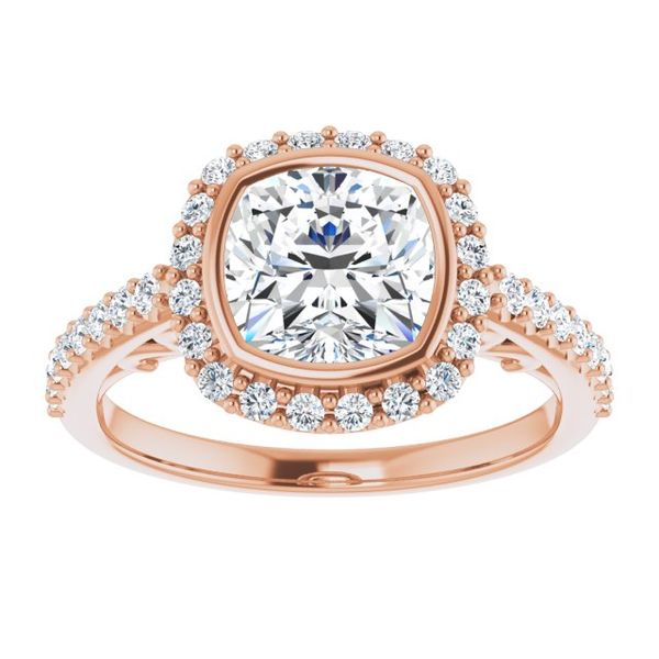 Bezel-Set Halo-Style Engagement Ring Image 3 Mark Jewellers La Crosse, WI