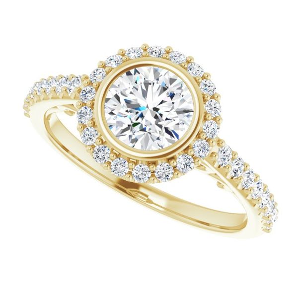 Bezel-Set Halo-Style Engagement Ring Image 5 Mark Jewellers La Crosse, WI