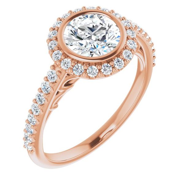 Bezel-Set Halo-Style Engagement Ring Mark Jewellers La Crosse, WI