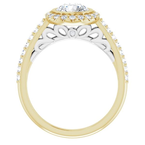 Bezel-Set Halo-Style Engagement Ring Image 2 House of Silva Wooster, OH