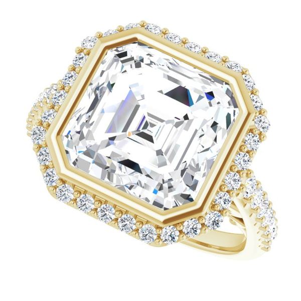 Bezel-Set Halo-Style Engagement Ring Image 5 House of Silva Wooster, OH