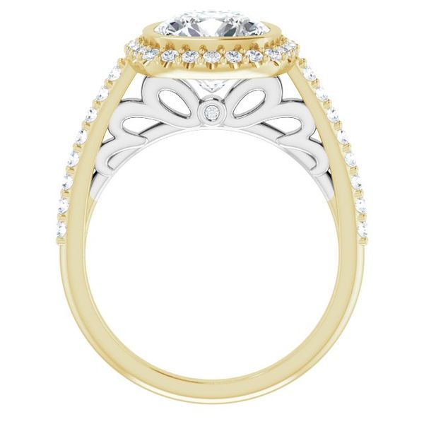 Bezel-Set Halo-Style Engagement Ring Image 2 House of Silva Wooster, OH