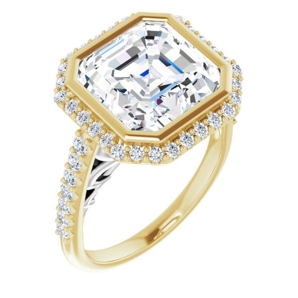 Bezel-Set Halo-Style Engagement Ring Lake Oswego Jewelers Lake Oswego, OR
