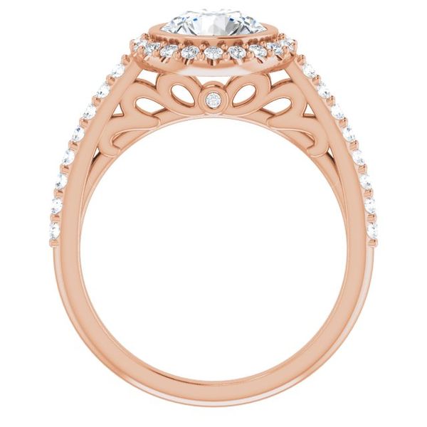 Bezel-Set Halo-Style Engagement Ring Image 2 Lake Oswego Jewelers Lake Oswego, OR
