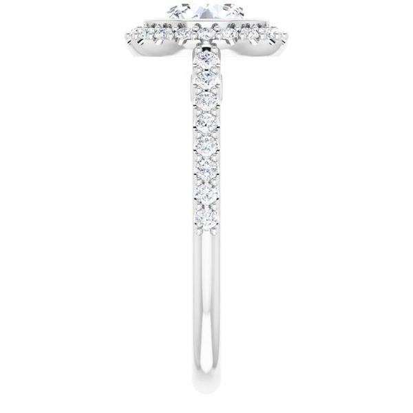 Bezel-Set Halo-Style Engagement Ring Image 4 Swede's Jewelers East Windsor, CT