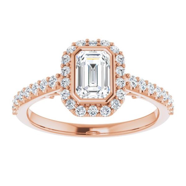 Bezel-Set Halo-Style Engagement Ring Image 3 Swede's Jewelers East Windsor, CT