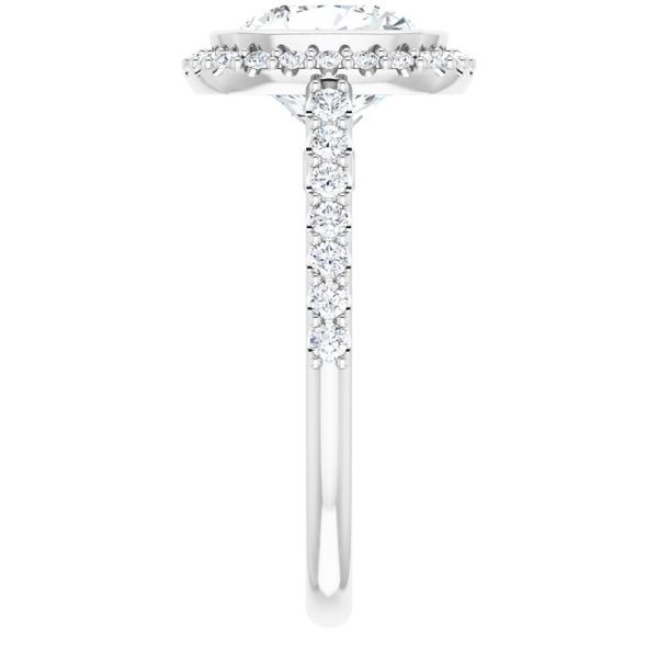 Bezel-Set Halo-Style Engagement Ring Image 4 Von's Jewelry, Inc. Lima, OH