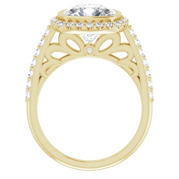 Bezel-Set Halo-Style Engagement Ring Image 2 Von's Jewelry, Inc. Lima, OH