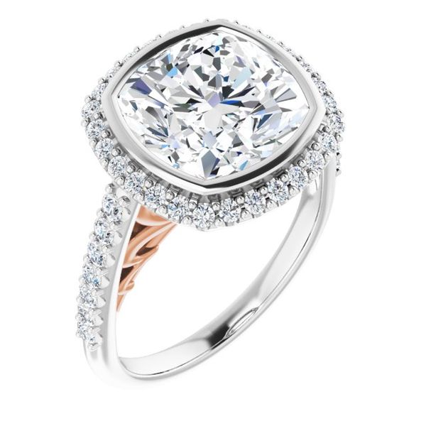 Bezel-Set Halo-Style Engagement Ring Waddington Jewelers Bowling Green, OH
