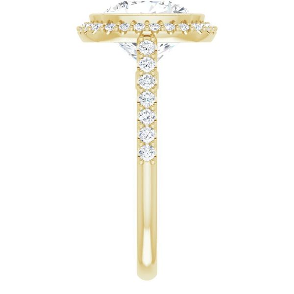 Bezel-Set Halo-Style Engagement Ring Image 4 Greenfield Jewelers Pittsburgh, PA
