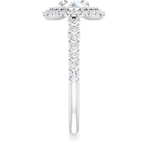 Bezel-Set Halo-Style Engagement Ring Image 4 Jewel Smiths Oklahoma City, OK