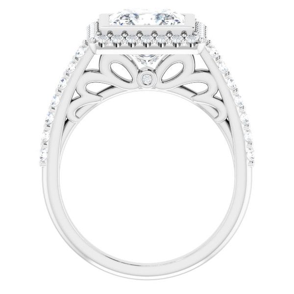 Bezel-Set Halo-Style Engagement Ring Image 2 Jewel Smiths Oklahoma City, OK