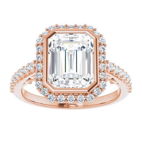Bezel-Set Halo-Style Engagement Ring Image 3 J. Thomas Jewelers Rochester Hills, MI