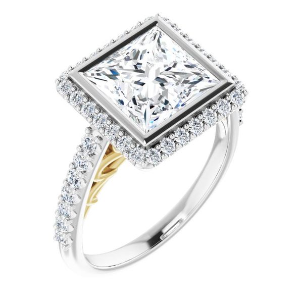 Bezel-Set Halo-Style Engagement Ring Natale Jewelers Sewell, NJ