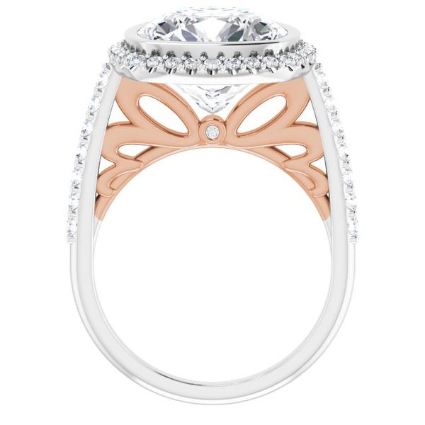Bezel-Set Halo-Style Engagement Ring Image 2 Meritage Jewelers Lutherville, MD