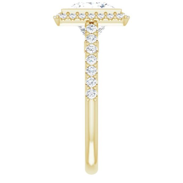Bezel-Set Halo-Style Engagement Ring Image 4 Meritage Jewelers Lutherville, MD