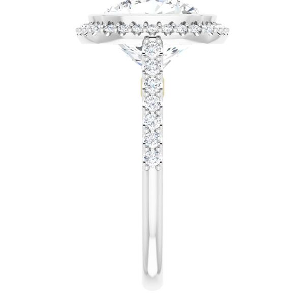 Bezel-Set Halo-Style Engagement Ring Image 4 J. Thomas Jewelers Rochester Hills, MI