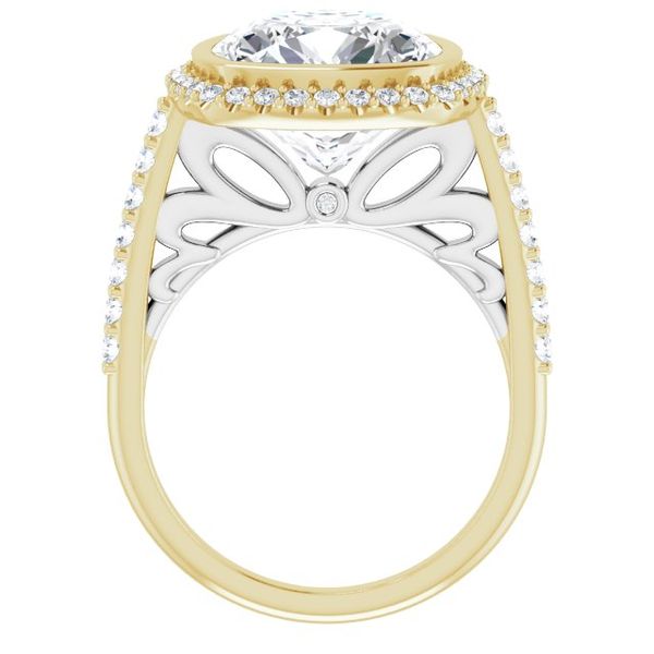 Bezel-Set Halo-Style Engagement Ring Image 2 The Jewelry Source El Segundo, CA