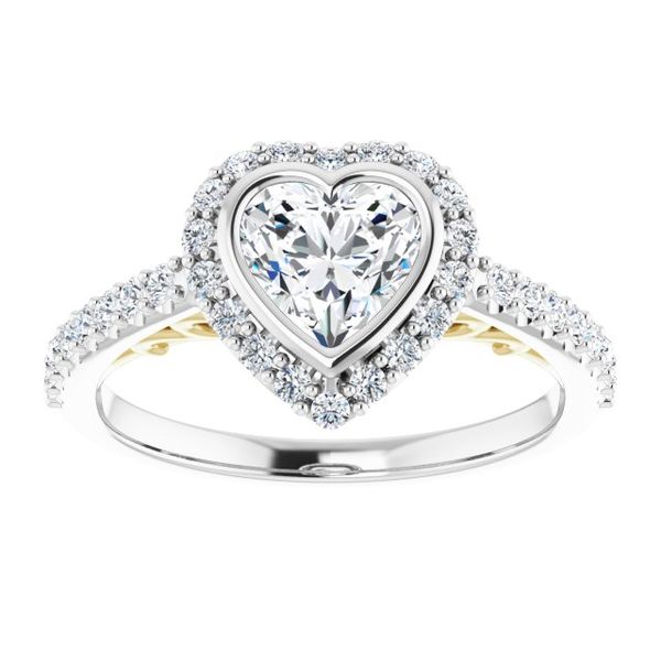 Bezel-Set Halo-Style Engagement Ring Image 3 House of Silva Wooster, OH