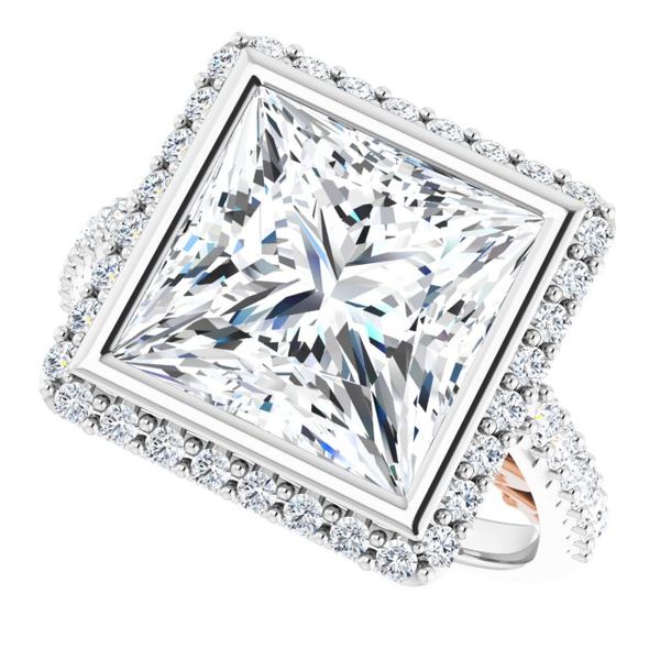 Bezel-Set Halo-Style Engagement Ring Image 5 Greenfield Jewelers Pittsburgh, PA